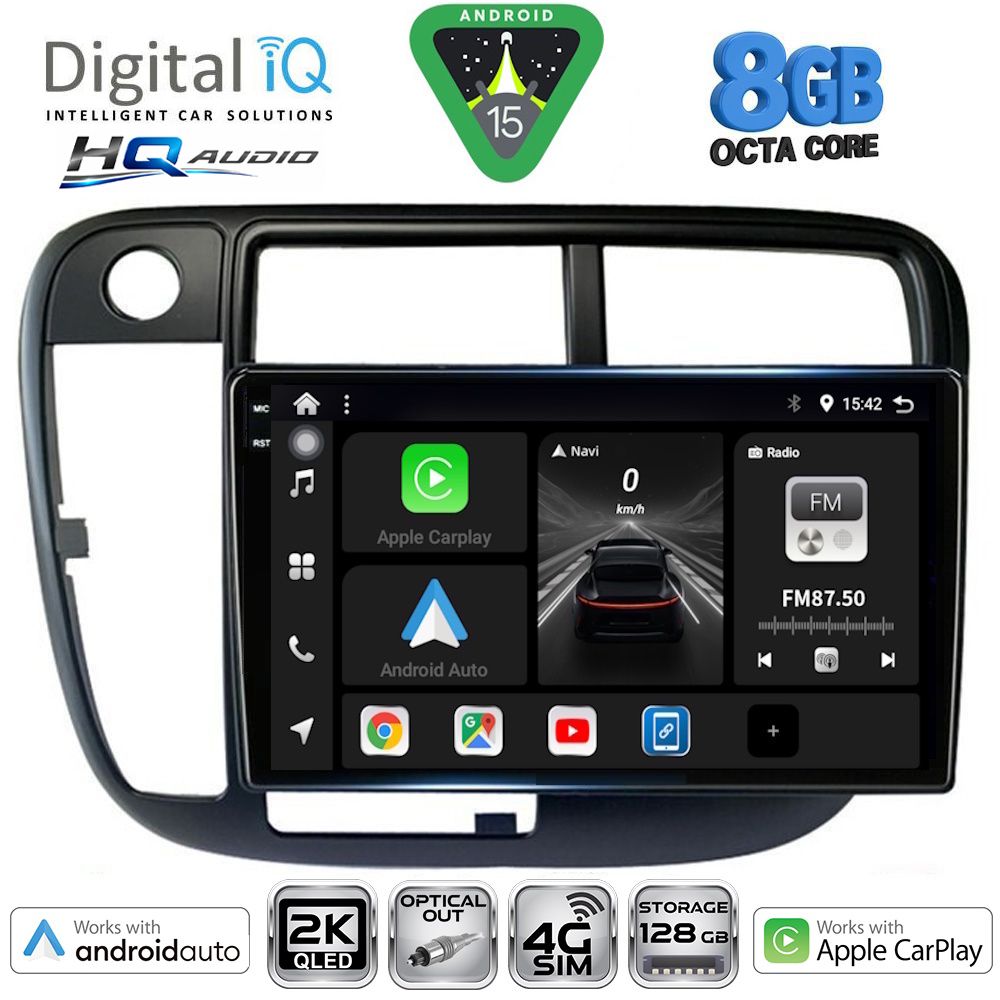 Βλησαρούλης Car Center - DIGITAL IQ BXK 20186_CPAA CLIMA (9inc) MULTIMEDIA TABLET for HONDA CIVIC mod. 1995-2001