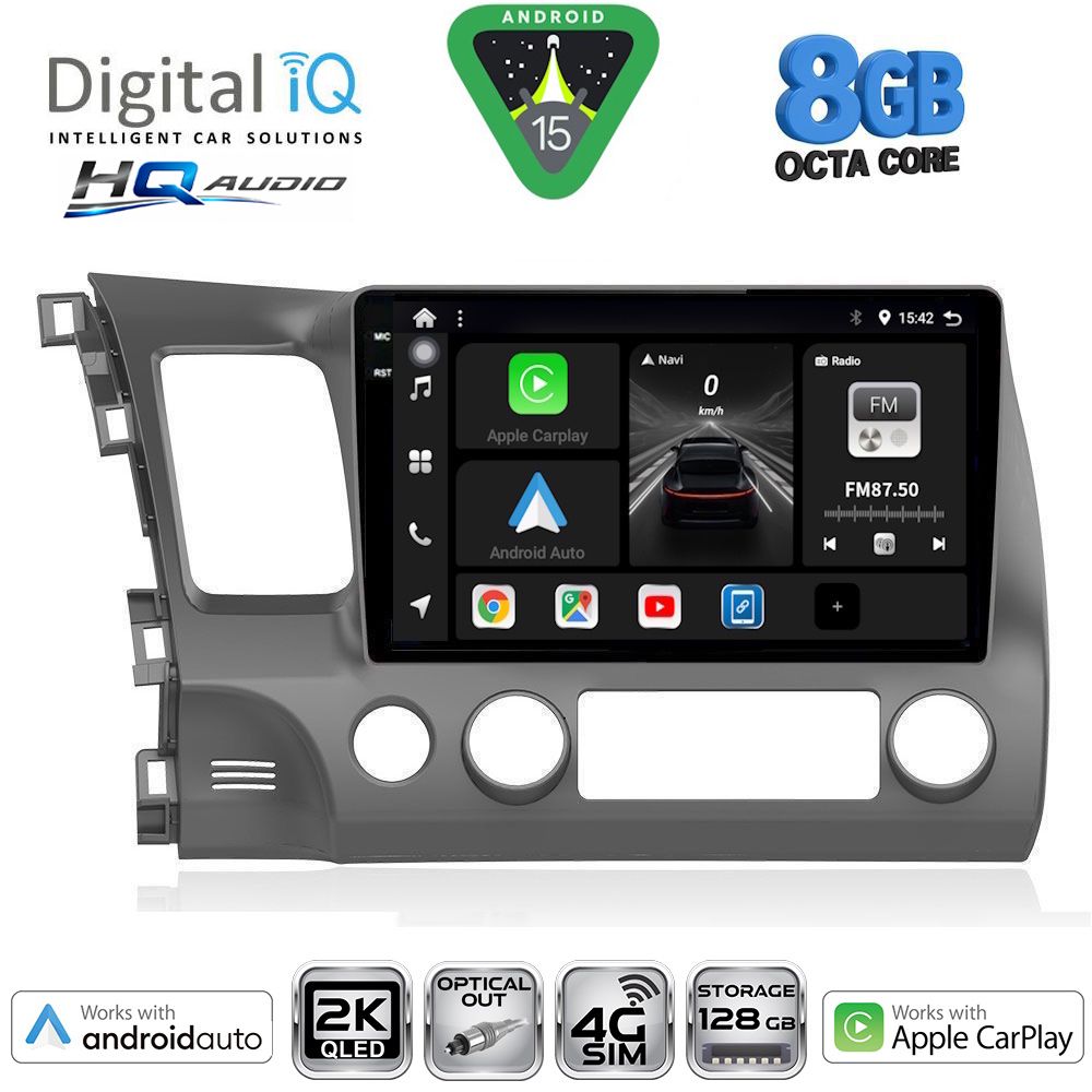 Βλησαρούλης Car Center - DIGITAL IQ BXK 20188_CPAA (10inc) MULTIMEDIA TABLET for HONDA CIVIC 4D mod. 2006-2012