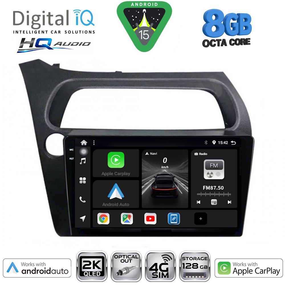Βλησαρούλης Car Center - DIGITAL IQ BXK 20189_CPAA (9inc) MULTIMEDIA TABLET for HONDA CIVIC 3D-5D mod. 2006-2012