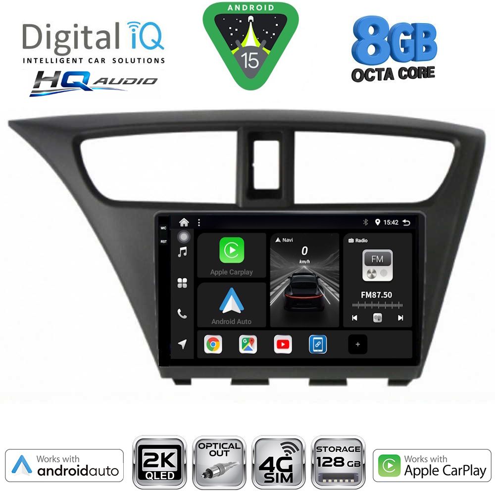 Βλησαρούλης Car Center - DIGITAL IQ BXK 20190_CPAA (9inc) MULTIMEDIA TABLET for HONDA CIVIC mod. 2012-2016