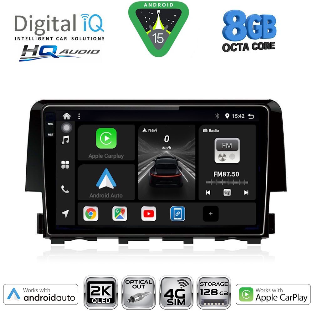 Βλησαρούλης Car Center - DIGITAL IQ BXK 20191_CPAA (9inc) MULTIMEDIA TABLET for HONDA CIVIC mod. 2016-2021