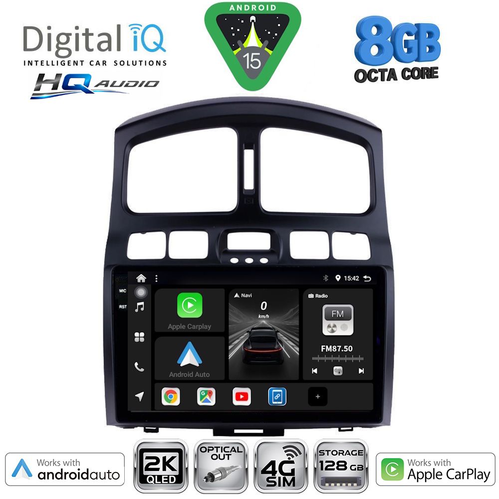 Βλησαρούλης Car Center - DIGITAL IQ BXK 20236_CPAA (9inc) MULTIMEDIA TABLET for HYUNDAI SANTA FE  mod. 2003-2006