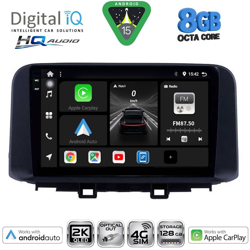 Βλησαρούλης Car Center - DIGITAL IQ BXK 20237_CPAA (10inc) MULTIMEDIA TABLET for HYUNDAI KONA mod. 2017-2023