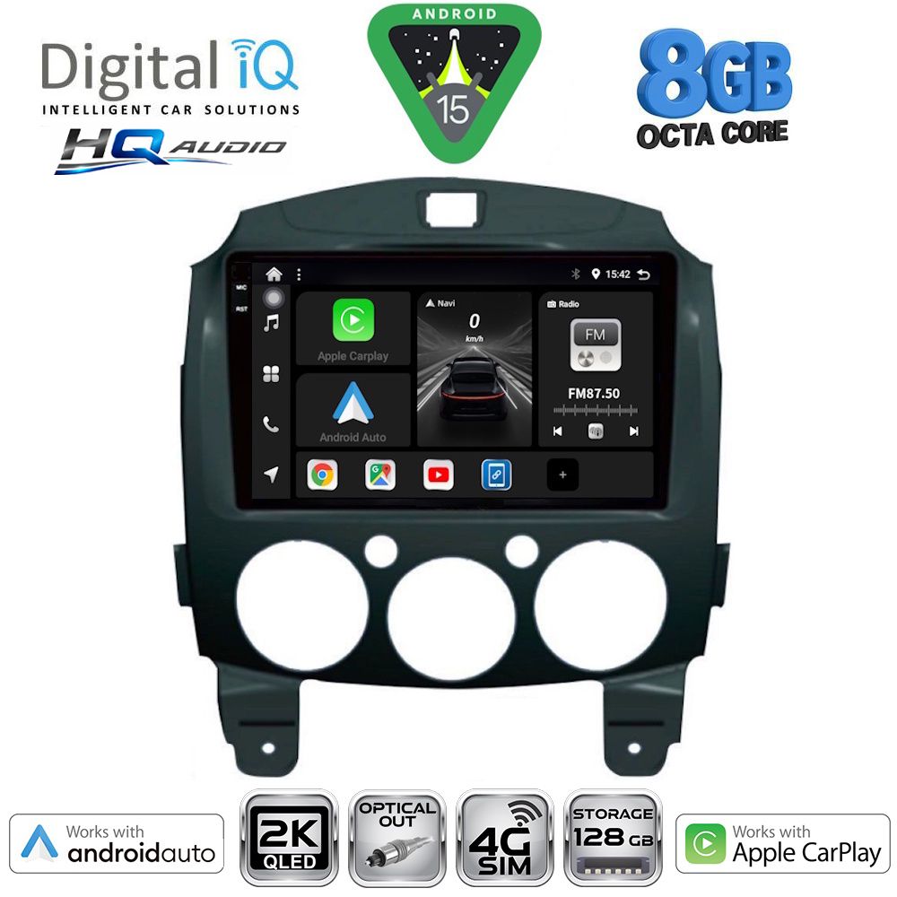 Βλησαρούλης Car Center - DIGITAL IQ BXK 20361_CPAA (9inc) MULTIMEDIA TABLET for MAZDA 2  mod. 2007-2014