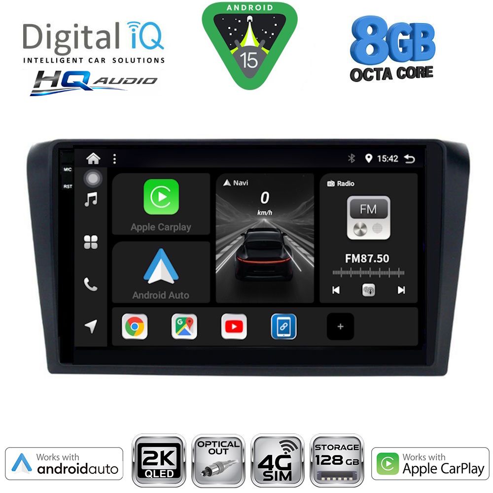 Βλησαρούλης Car Center - DIGITAL IQ BXK 20365_CPAA (9inc) MULTIMEDIA TABLET for MAZDA 3 mod. 2003-2008