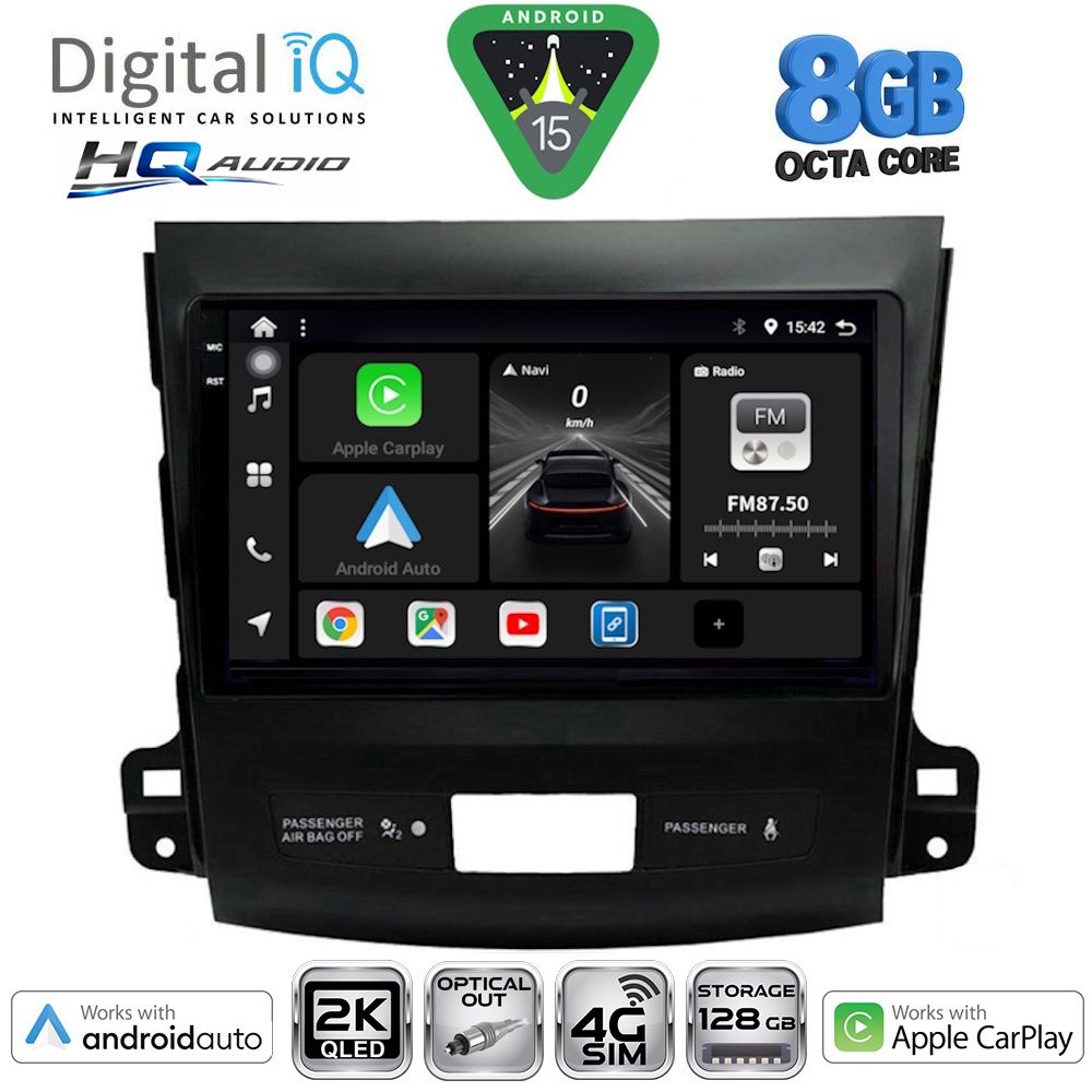 Βλησαρούλης Car Center - DIGITAL IQ BXK 20442_CPAA (9inc) MULTIMEDIA TABLET for CITROEN C-CROSSER | MITSUBISHI OUTLANDER | PEUGEOT 4007  mod. 2006-2012