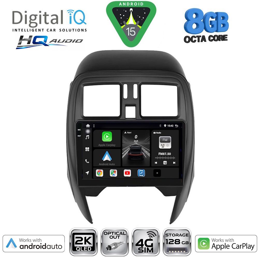 Βλησαρούλης Car Center - DIGITAL IQ BXK 20451_CPAA (SQUARE) (9inc) MULTIMEDIA TABLET for NISSAN MICRA mod. 2014-2017