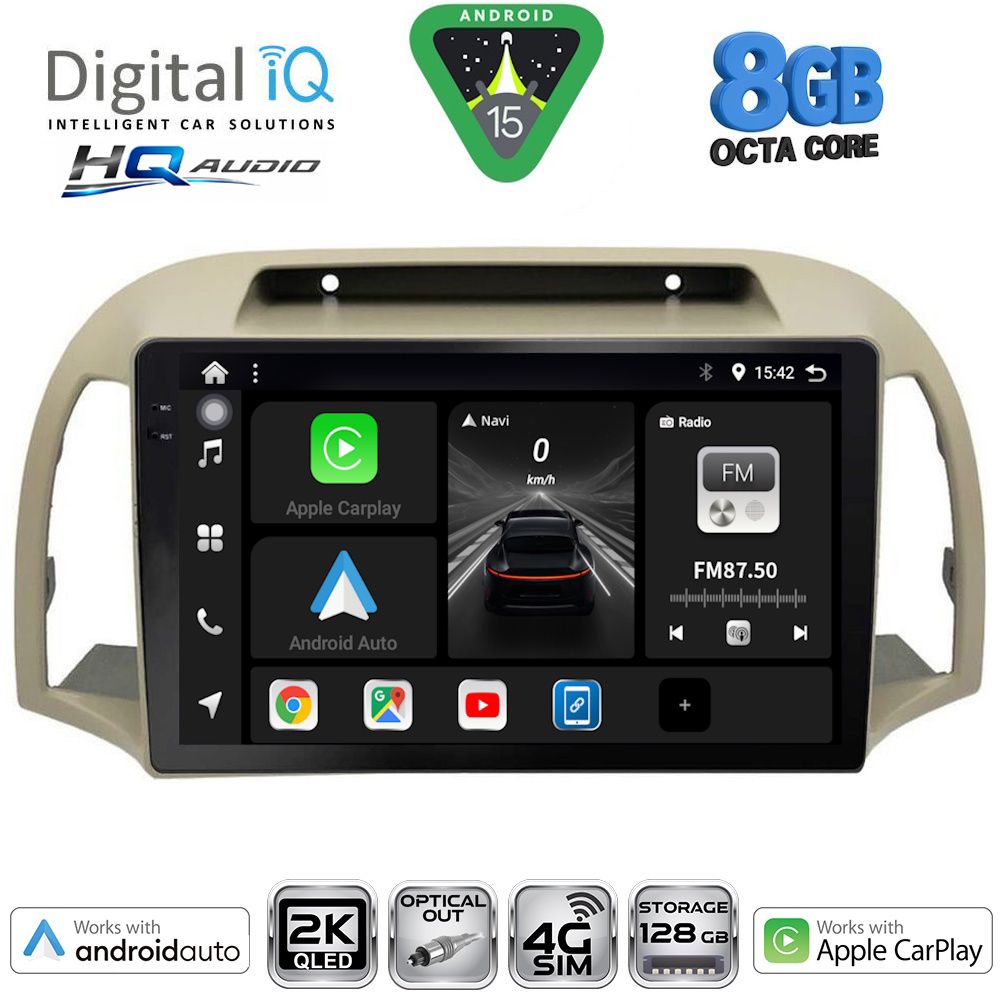 Βλησαρούλης Car Center - DIGITAL IQ BXK 20457BG_CPAA (9inc) MULTIMEDIA TABLET for NISSAN MICRA K12 mod. 2002-2010 (BEIGE)
