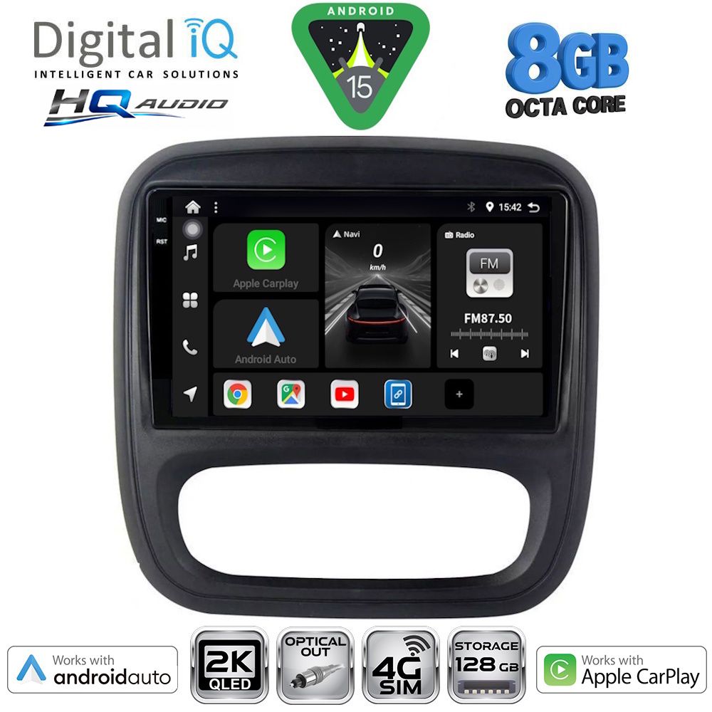 Βλησαρούλης Car Center - DIGITAL IQ BXK 20499_CPAA (9inc) MULTIMEDIA TABLET for OPEL VIVARO – RENAULT TRAFIC – FIAT TALENDO – NISSAN NV 300 mod. 2014-2019