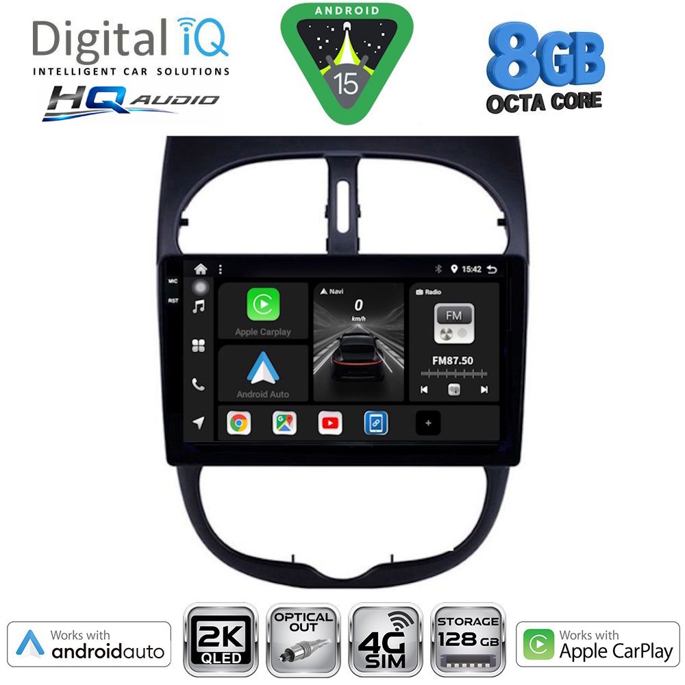 Βλησαρούλης Car Center - DIGITAL IQ BXK 20506_CPAA (9inc) MULTIMEDIA TABLET for PEUGEOT 206 mod. 1998-2006