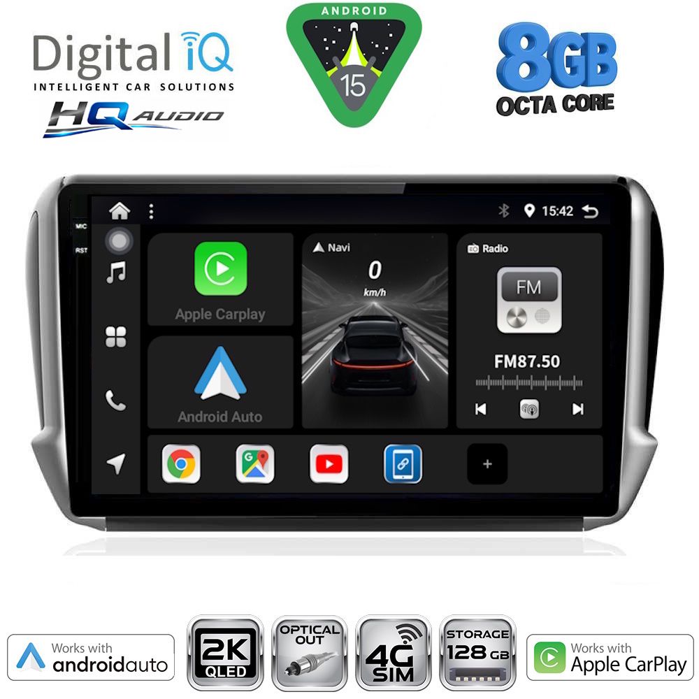 Βλησαρούλης Car Center - DIGITAL IQ BXK 20508_CPAA (10inc) MULTIMEDIA TABLET for PEUGEOT 208-2008 mod. 2012-2021