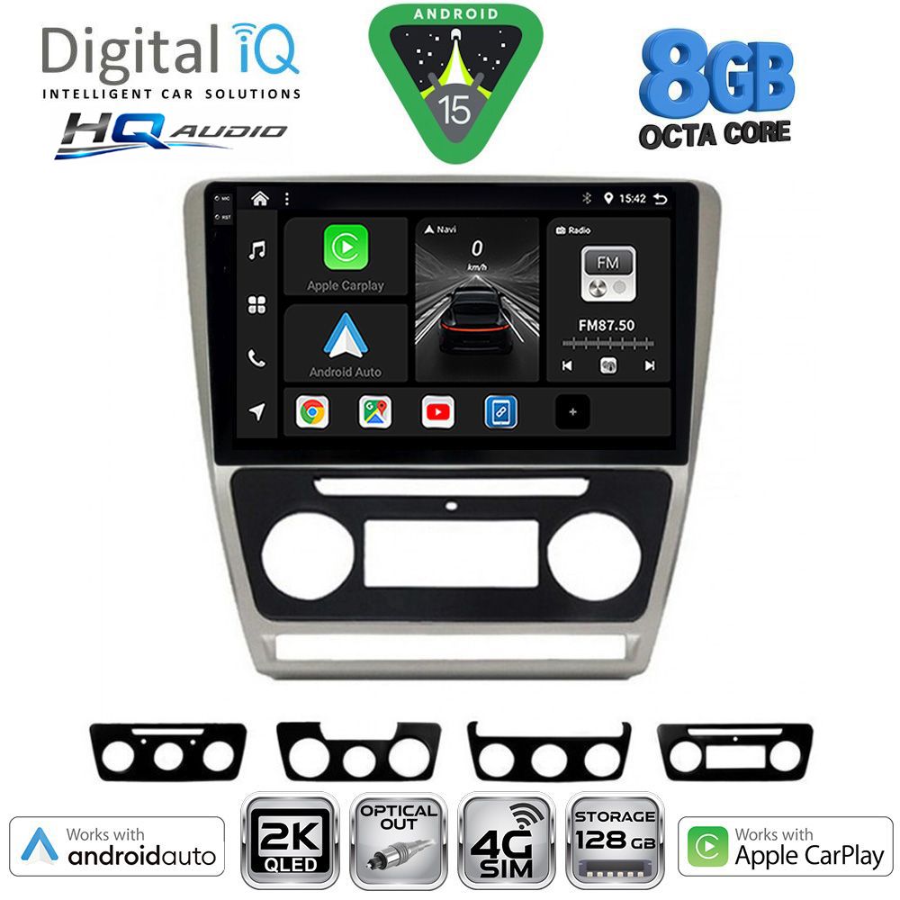 Βλησαρούλης Car Center - DIGITAL IQ BXK 20595SL_CPAA (10inc) MULTIMEDIA TABLET for SKODA OCTAVIA 5 mod. 2005-2012 (SILVER)