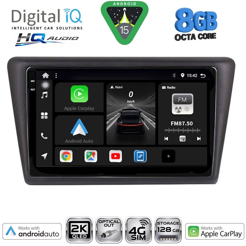 Βλησαρούλης Car Center - DIGITAL IQ BXK 20600_CPAA (9inc) MULTIMEDIA TABLET for SKODA RAPID SPACEBACK mod. 2014-2019