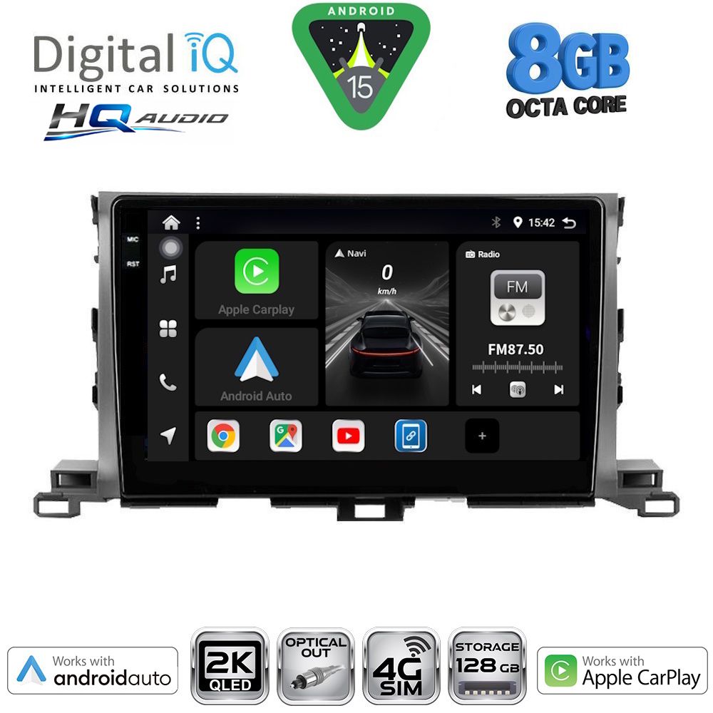 Βλησαρούλης Car Center - DIGITAL IQ BXK 20700_CPAA (10inc) MULTIMEDIA TABLET for TOYOTA HIGHLANDER mod. 2014-2019
