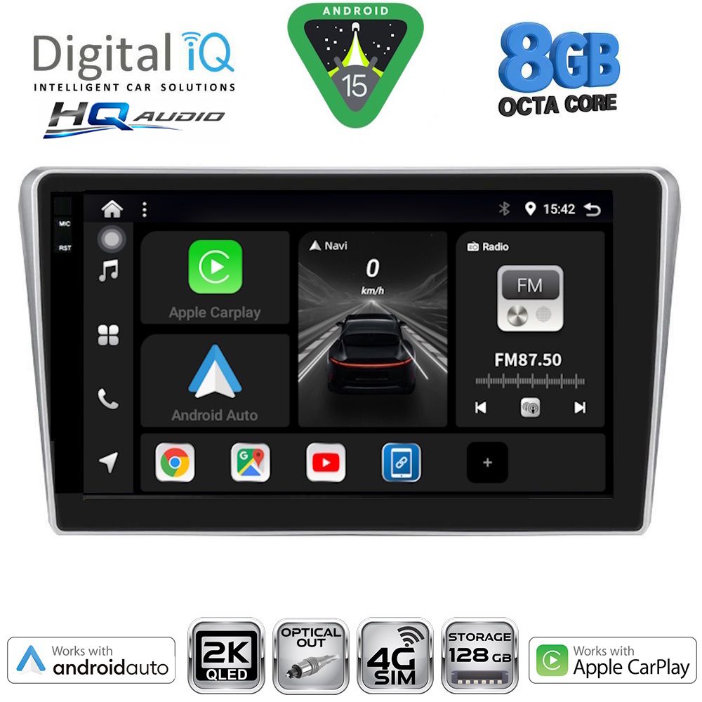 Βλησαρούλης Car Center - DIGITAL IQ BXK 20704SL_CPAA (9inc) MULTIMEDIA TABLET for TOYOTA AVENSIS (T25) mod. 2003-2009 (SILVER)