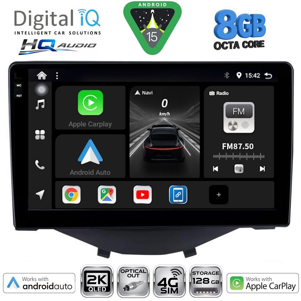 Βλησαρούλης Car Center - DIGITAL IQ BXK 20715_CPAA CLIMA-A/C (9inc) MULTIMEDIA TABLET for CITROEN C1-PEUGEOT 108-TOYOTA AYGO mod. 2014-2022