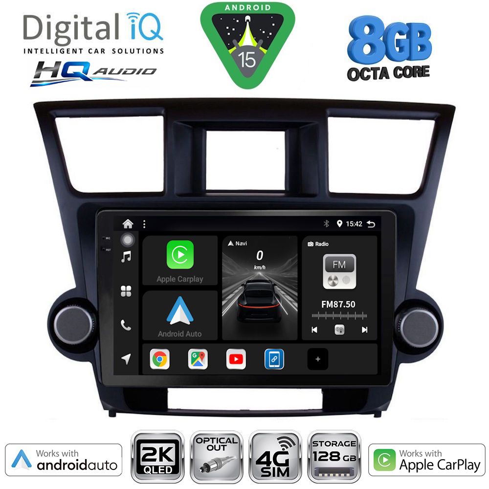 Βλησαρούλης Car Center - DIGITAL IQ BXK 20719_CPAA (10inc) MULTIMEDIA TABLET for TOYOTA HIGHLANDER mod. 2008-2015