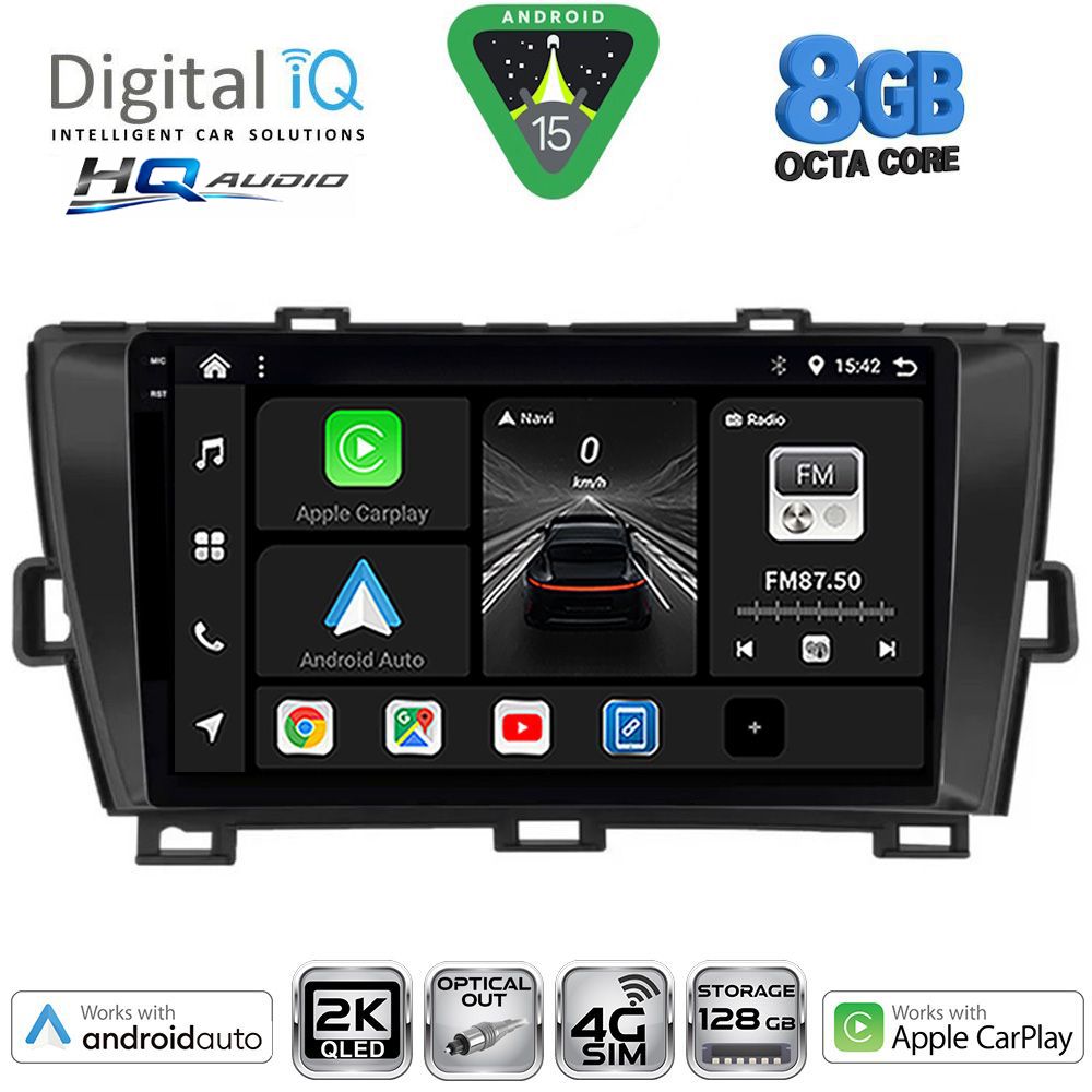 Βλησαρούλης Car Center - DIGITAL IQ BXK 20726BL_CPAA (9inc) MULTIMEDIA TABLET for TOYOTA PRIUS mod. 2009-2015 (BLACK)