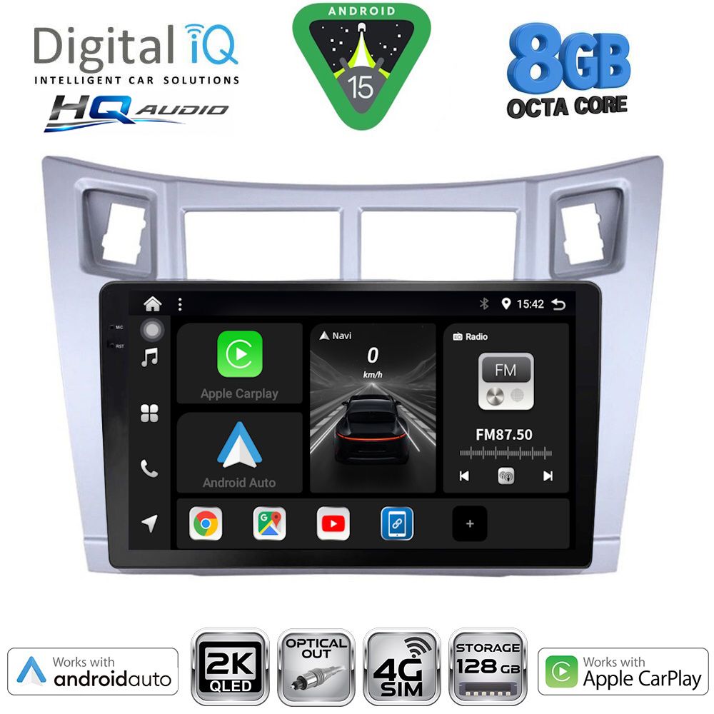 Βλησαρούλης Car Center - DIGITAL IQ BXK 20736SL_CPAA (9inc) MULTIMEDIA TABLET for TOYOTA YARIS mod. 2006-2011 (SILVER)