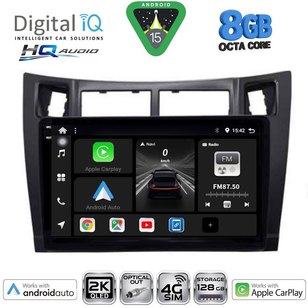 Βλησαρούλης Car Center - DIGITAL IQ BXK 20736BL_CPAA (9inc) MULTIMEDIA TABLET for TOYOTA YARIS mod. 2006-2011 (BLACK)