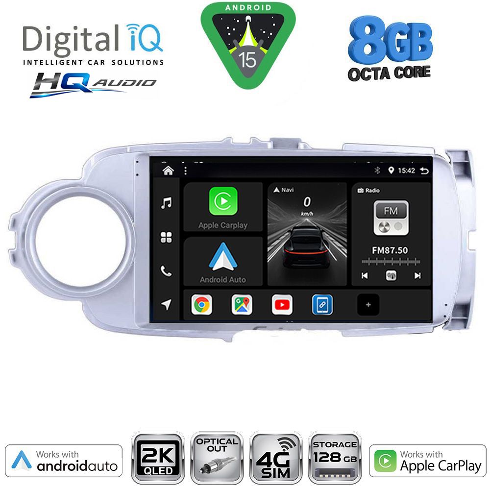 Βλησαρούλης Car Center - DIGITAL IQ BXK 20737SL_CPAA (9inc) MULTIMEDIA TABLET for TOYOTA YARIS mod. 2011-2015 (SILVER)