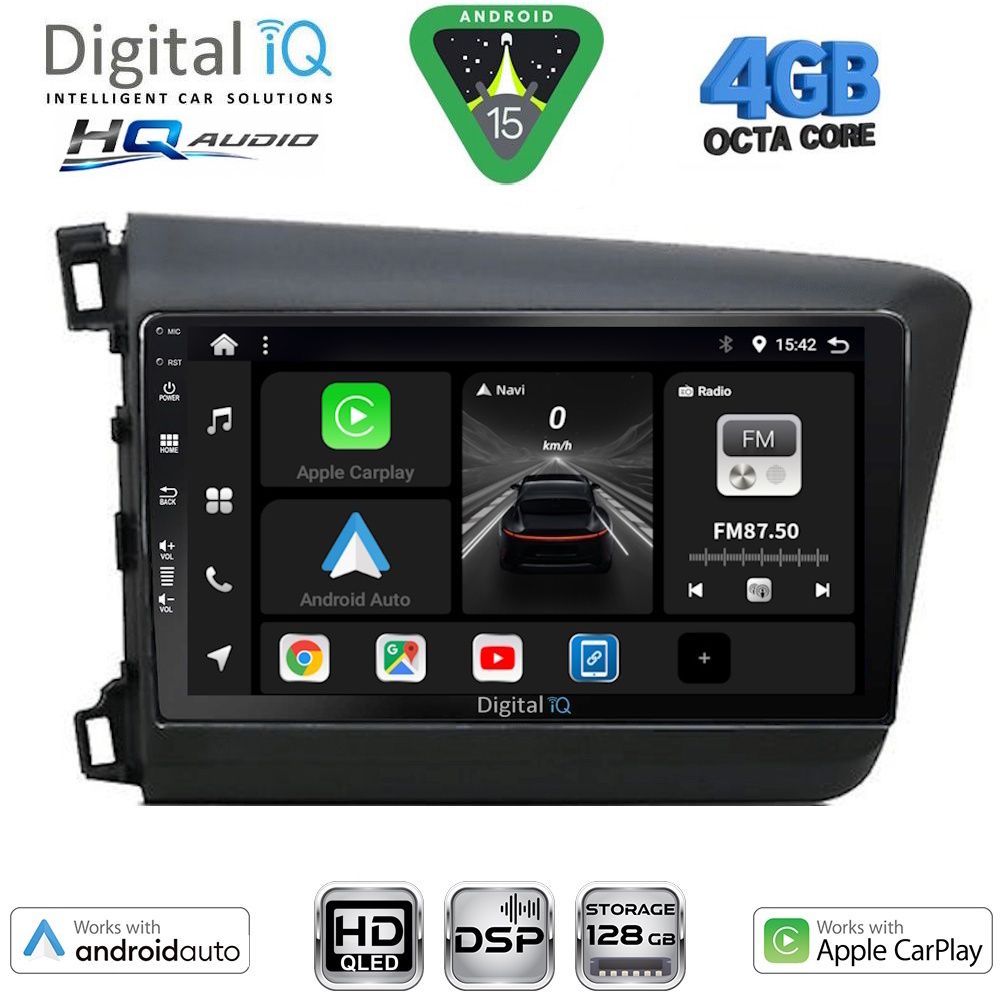 Βλησαρούλης Car Center - DIGITAL IQ BXK 191904D_CPAA (9inc) MULTIMEDIA TABLET for HONDA CIVIC 4Doors mod. 2012-2016