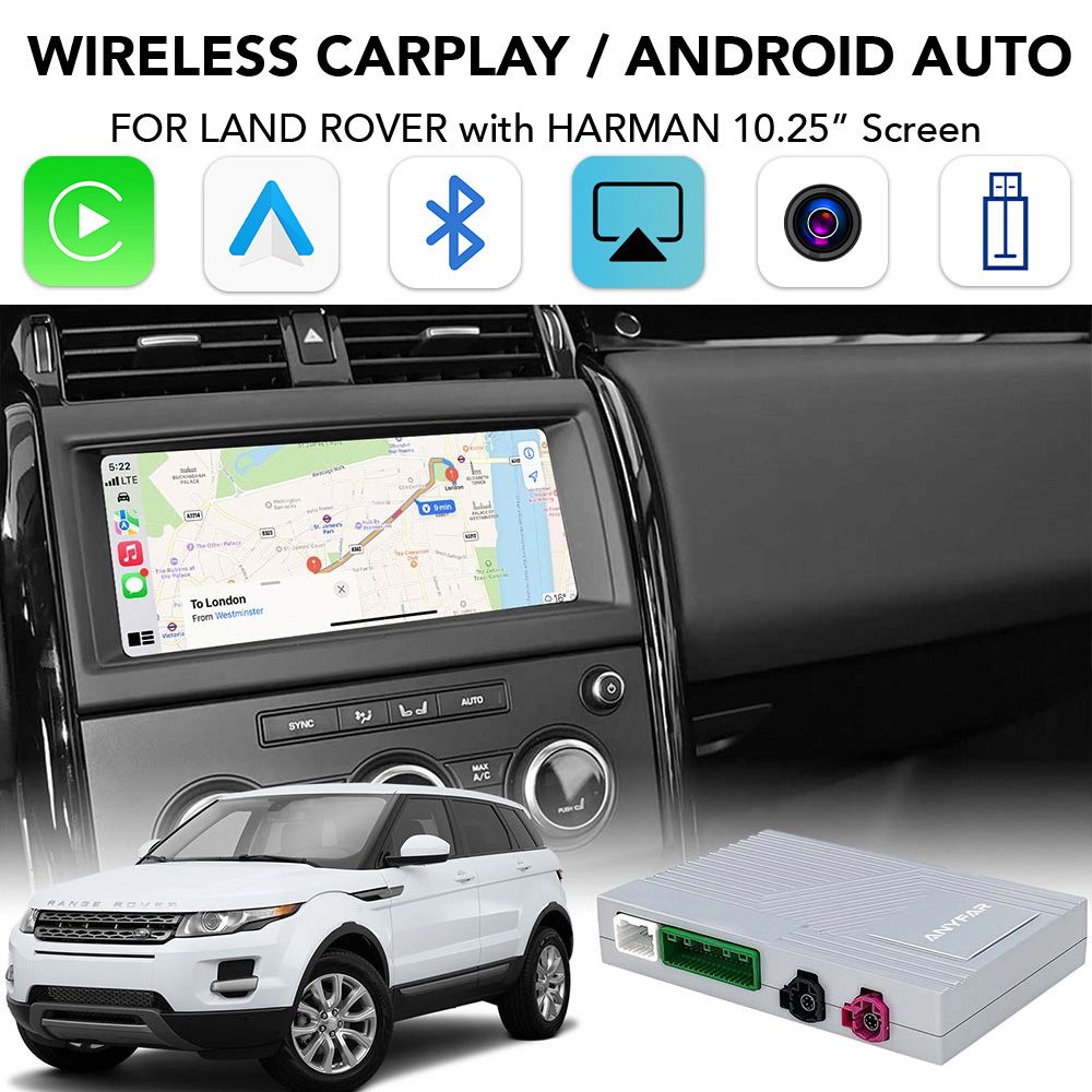Βλησαρούλης Car Center - DIGITAL IQ LR 522F CPA (WIRELESS CARPLAY / ANDROID AUTO BOX with 2 CAMERA IN for JAGUAR - LAND ROVER mod. 2016-2019 with HARMAN 10.25" Screen)