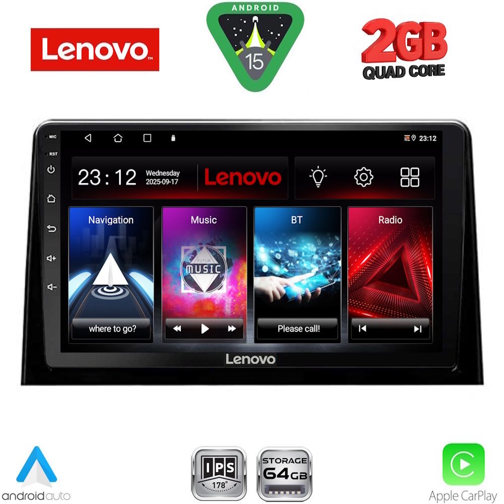 Βλησαρούλης Car Center - LENOVO LVD 2082_CPA (10inc) MULTIMEDIA TABLET for CITROEN BERLINGO – OPEL COMBO – PEUGEOT PARTNER – TOYOTA PROACE mod. 2018-2026 - FIAT DOBLO mod. 2022-2026