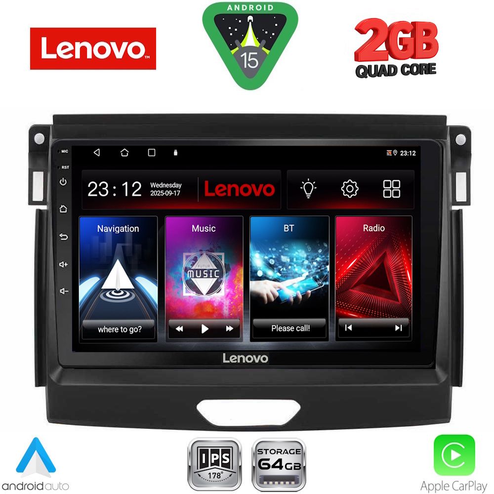 Βλησαρούλης Car Center - LENOVO LVD 2172A_CPA (9inc) MULTIMEDIA TABLET for FORD RANGER mod. 2015-2018