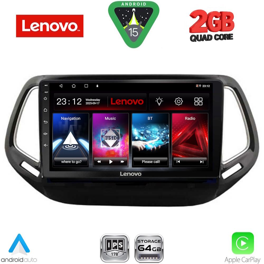 Βλησαρούλης Car Center - LENOVO LVD 2278_CPA (10inc) MULTIMEDIA TABLET for JEEP COMPASS mod. 2016-2021