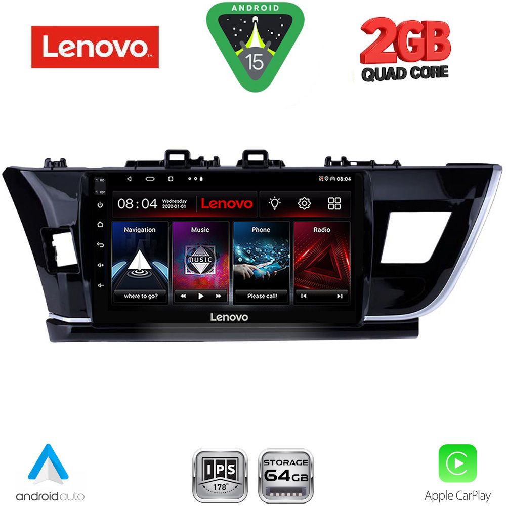 Βλησαρούλης Car Center - LENOVO LVD 2714BIG_CPA (10inc) MULTIMEDIA TABLET for TOYOTA COROLLA mod. 2013-2016