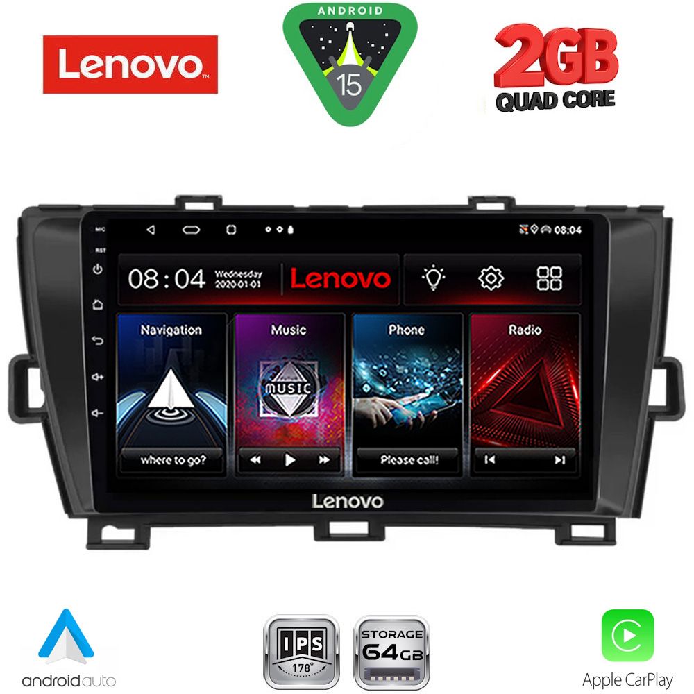 Βλησαρούλης Car Center - LENOVO LVD 2726BL_CPA (9inc) MULTIMEDIA TABLET for TOYOTA PRIUS mod. 2009-2015 (BLACK)