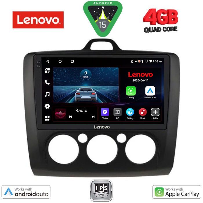 Βλησαρούλης Car Center - LENOVO LVE 8156BL_CPAA A/C (9inc) MULTIMEDIA TABLET for FORD FOCUS mod. 2005-2012 (BLACK)