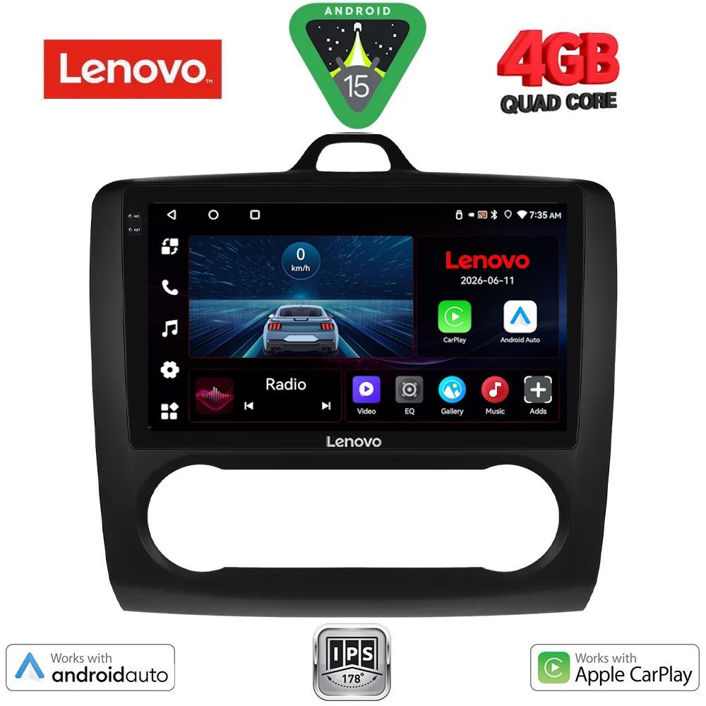 Βλησαρούλης Car Center - LENOVO LVE 8156BL_CPAA CLIMA (9inc) MULTIMEDIA TABLET for FORD FOCUS mod. 2005-2012 (BLACK)