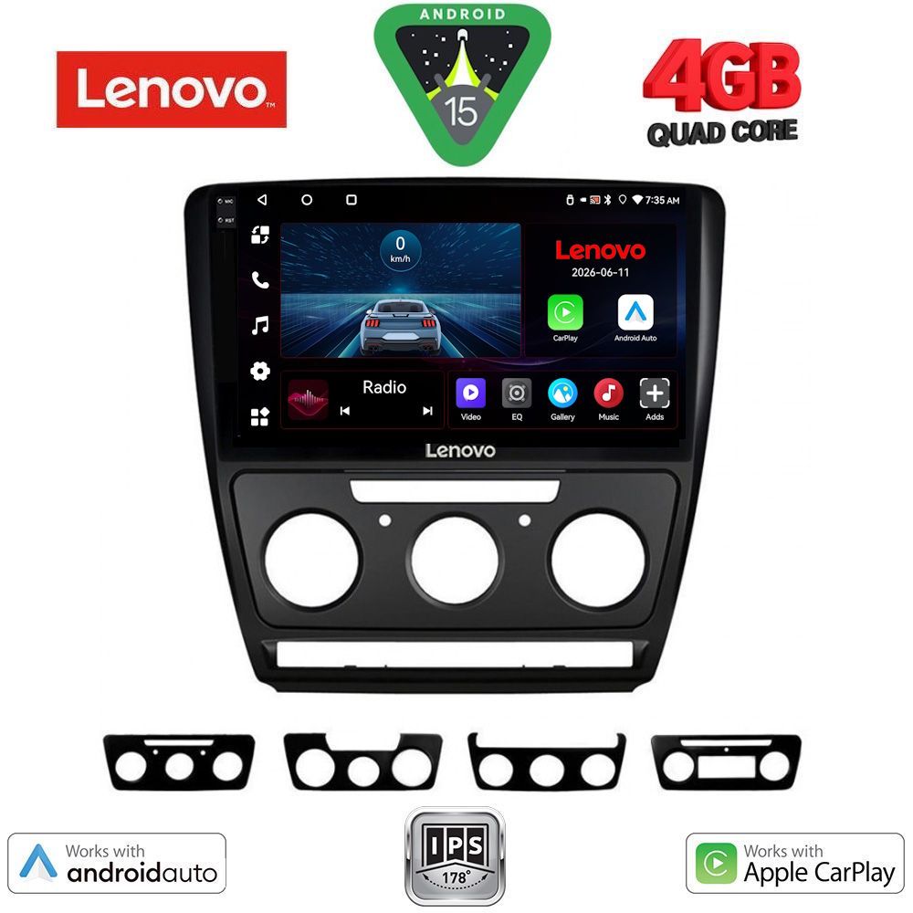 Βλησαρούλης Car Center - LENOVO LVE 8595BL_CPAA (10inc) MULTIMEDIA TABLET for SKODA OCTAVIA 5 mod. 2005-2012 (BLACK)