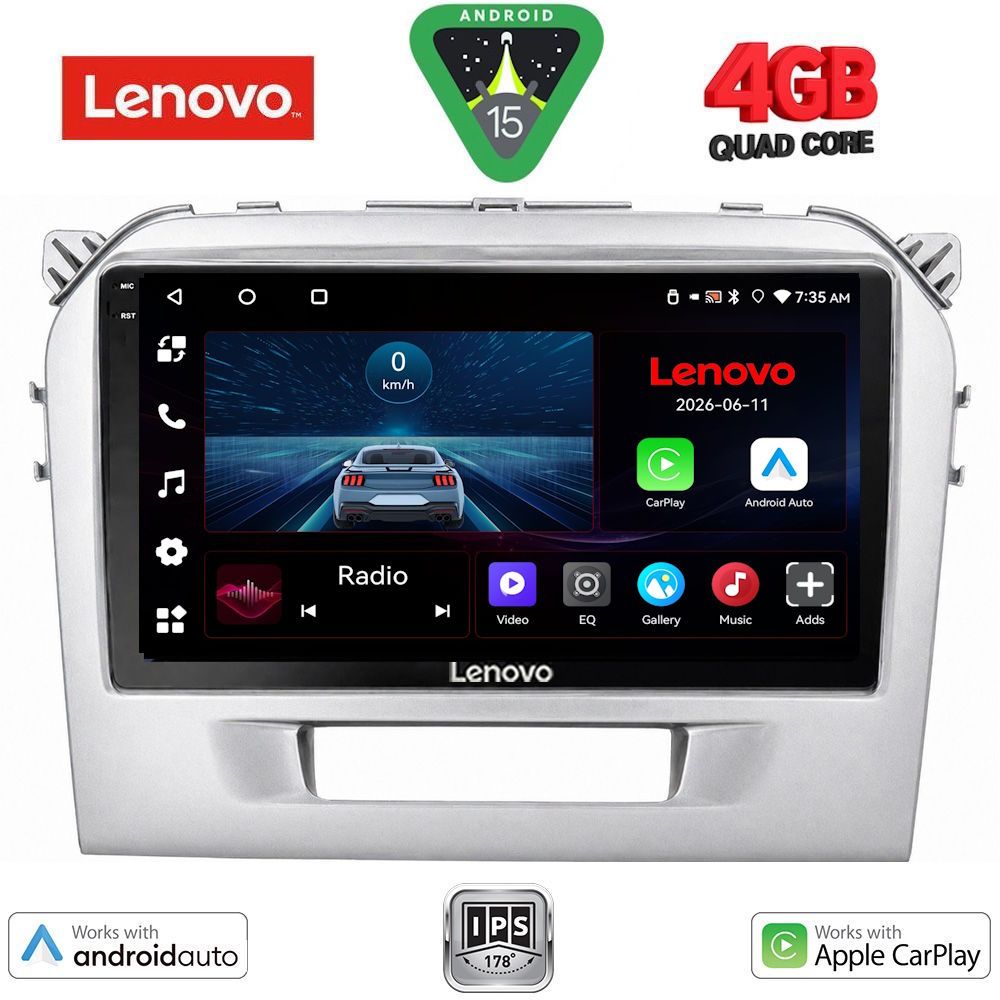 Βλησαρούλης Car Center - LENOVO LVE 8697SL_CPAA (9inc) MULTIMEDIA TABLET for SUZUKI VITARA mod. 2016-2025 (SILVER)