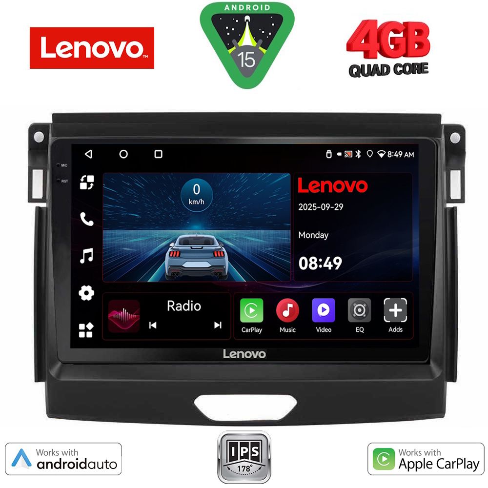 Βλησαρούλης Car Center - LENOVO LVE 8172A_CPAA (9inc) MULTIMEDIA TABLET for FORD RANGER mod. 2015-2018