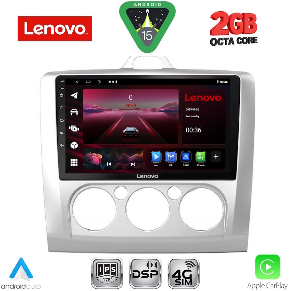 Βλησαρούλης Car Center - LENOVO LVF 5156SL_CPA A/C (9inc) MULTIMEDIA TABLET for FORD FOCUS mod. 2005-2012 (SILVER)