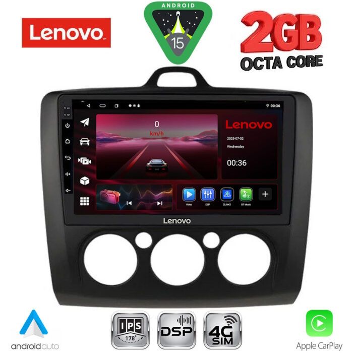 Βλησαρούλης Car Center - LENOVO LVF 5156BL_CPA A/C (9inc) MULTIMEDIA TABLET for FORD FOCUS mod. 2005-2012 (BLACK)