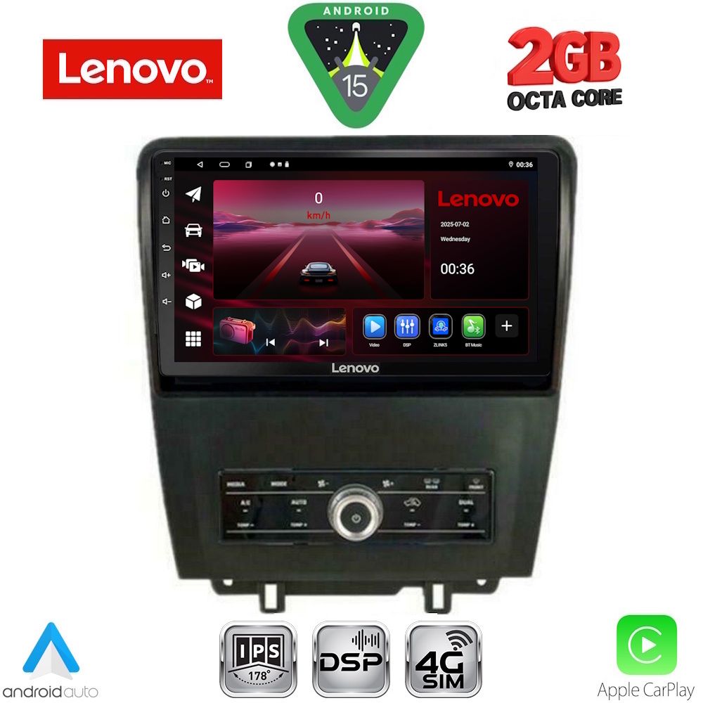 Βλησαρούλης Car Center - LENOVO LVF 5165_CPA (9inc) MULTIMEDIA TABLET for FORD MUSTANG mod. 2010-2015
