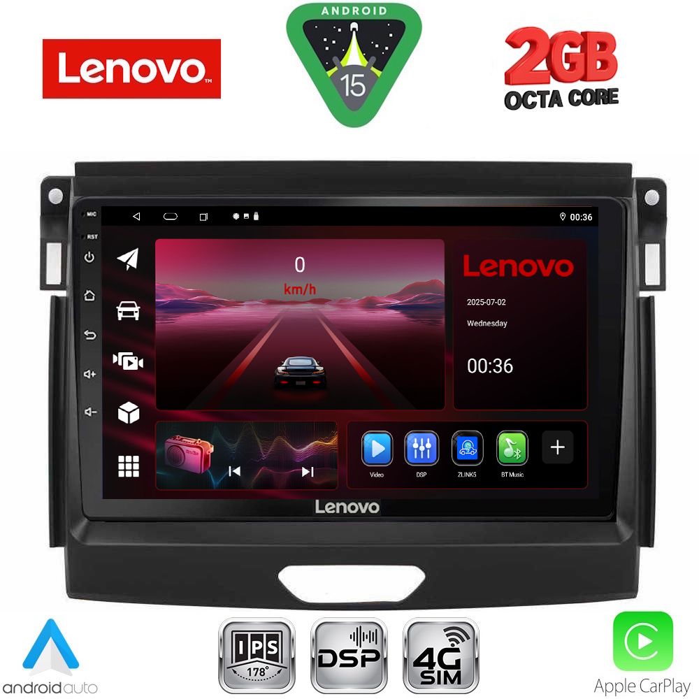Βλησαρούλης Car Center - LENOVO LVF 5172A_CPA (9inc) MULTIMEDIA TABLET for FORD RANGER mod. 2015-2018