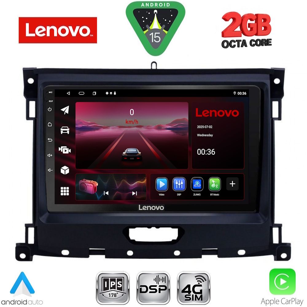 Βλησαρούλης Car Center - LENOVO LVF 5173_CPA (9inc) MULTIMEDIA TABLET for FORD RANGER mod. 2018-2023