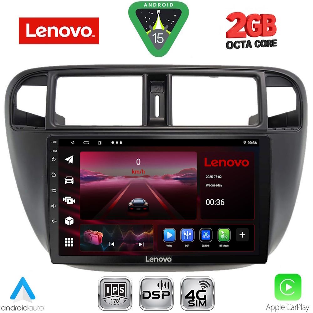 Βλησαρούλης Car Center - LENOVO LVF 5186_CPA A/C (9inc) MULTIMEDIA TABLET for HONDA CIVIC mod. 1995-2001
