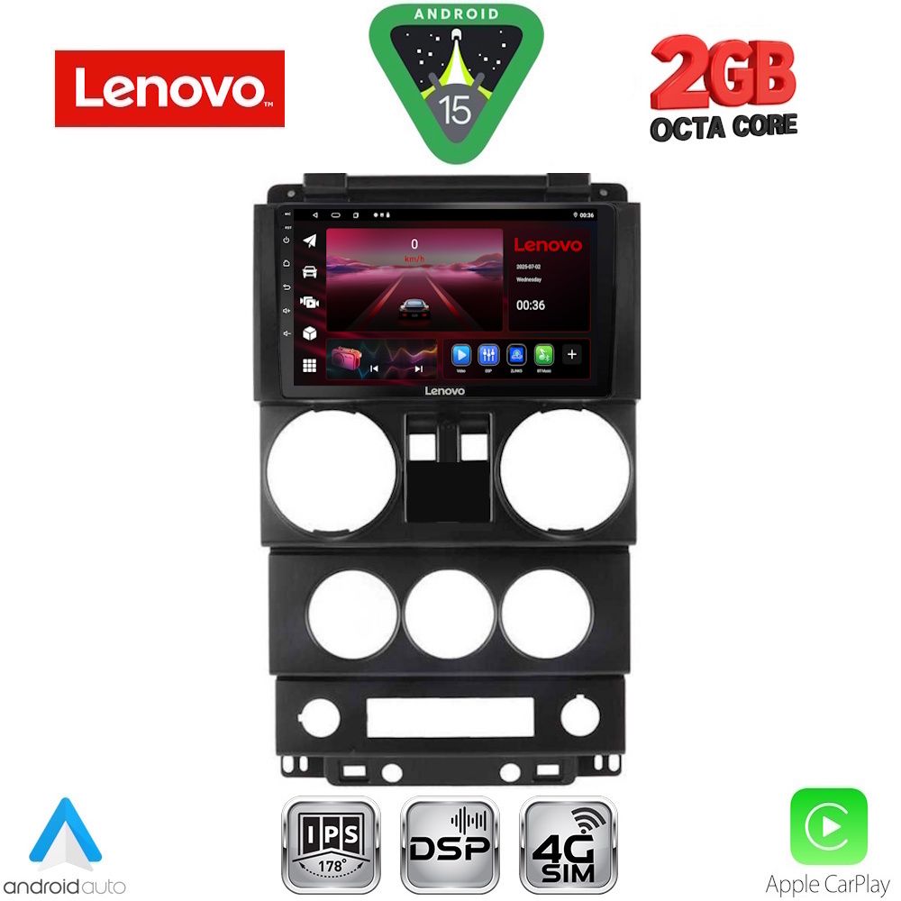 Βλησαρούλης Car Center - LENOVO LVF 5293_CPA (9inc) MULTIMEDIA TABLET for JEEP WRANGLER  mod. 2006-2011