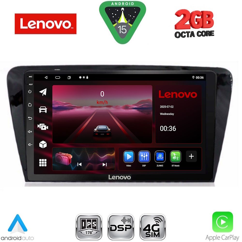 Βλησαρούλης Car Center - LENOVO LVF 5597_CPA (10inc) MULTIMEDIA TABLET for SKODA OCTAVIA 7 mod. 2013-2021