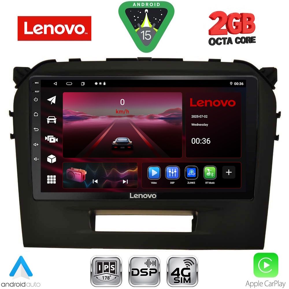 Βλησαρούλης Car Center - LENOVO LVF 5697BL_CPA (9inc) MULTIMEDIA TABLET for SUZUKI VITARA mod. 2016-2025 (BLACK)