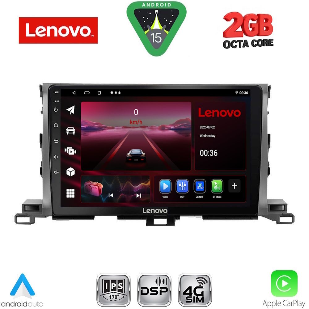 Βλησαρούλης Car Center - LENOVO LVF 5700_CPA (10inc) MULTIMEDIA TABLET for TOYOTA HIGHLANDER mod. 2014-2019