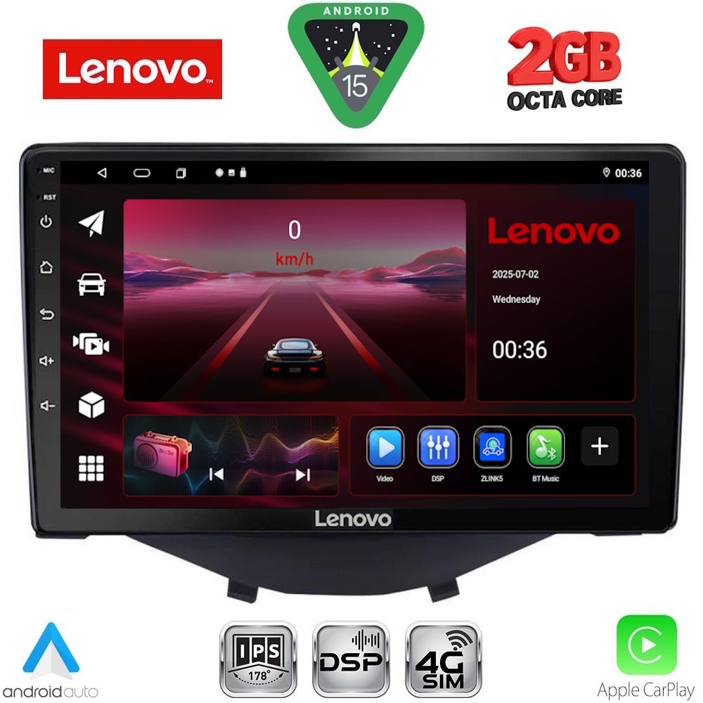 Βλησαρούλης Car Center - LENOVO LVF 5715_CPA CLIMA-A/C (9inc) MULTIMEDIA TABLET for CITROEN C1-PEUGEOT 108-TOYOTA AYGO mod. 2014-2022