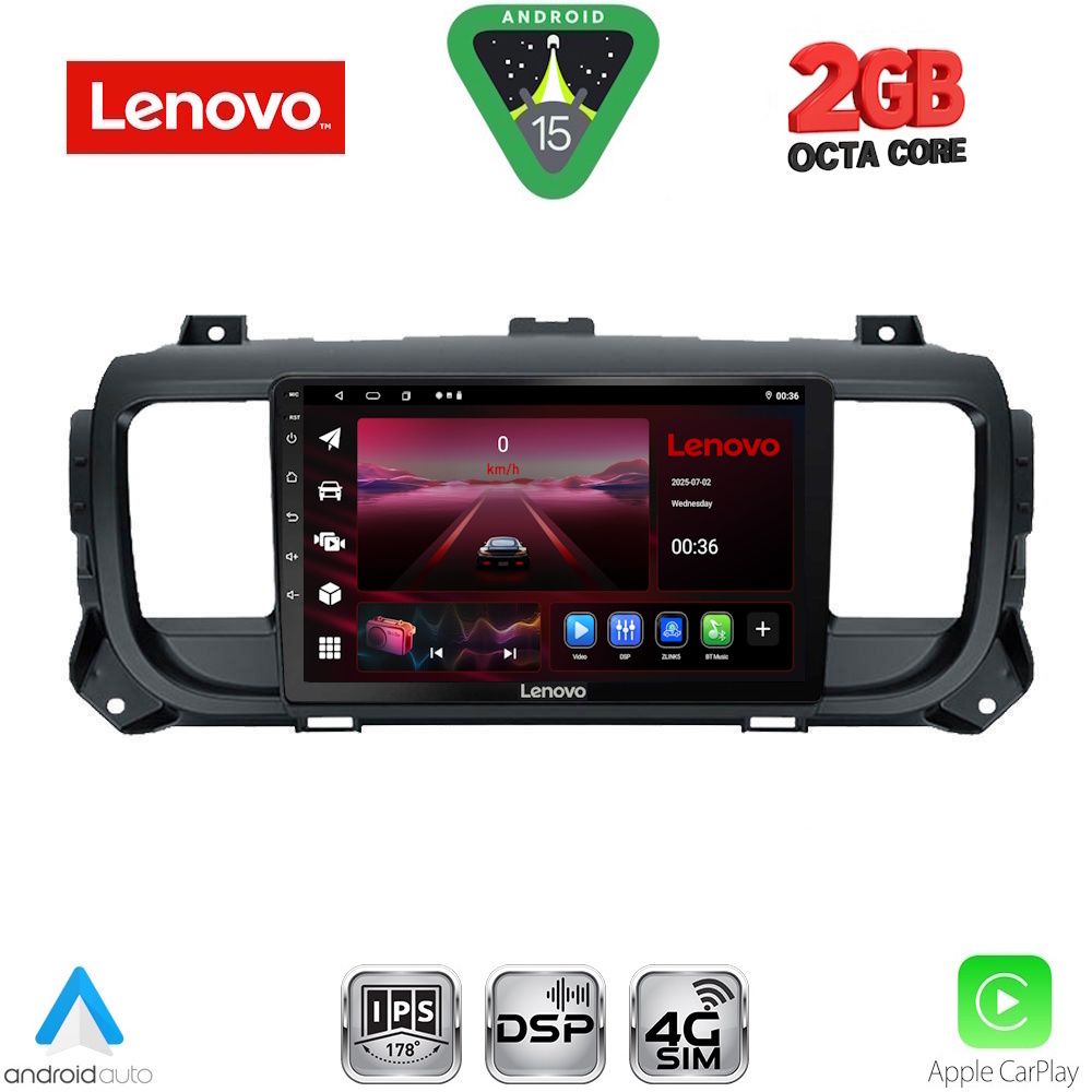 Βλησαρούλης Car Center - LENOVO LVF 5729_CPA (9inc) MULTIMEDIA TABLET for CITROEN JUMPY-SPACETOURER – PEUGEOT EXPERT-TRAVELLER – TOYOTA PROACE mod. 2016-2026