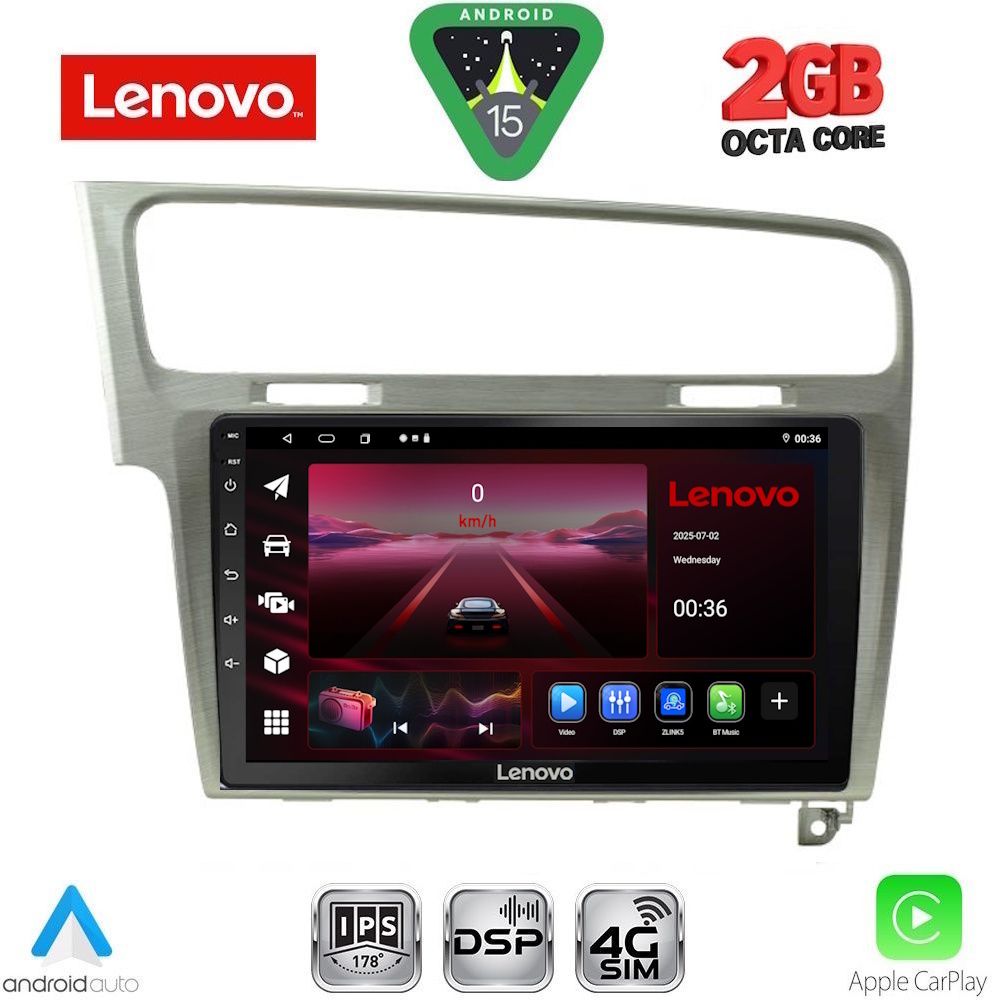 Βλησαρούλης Car Center - LENOVO LVF 5747SL_CPA (10inc) MULTIMEDIA TABLET for VW GOLF 7 mod. 2013-2020 (SILVER)